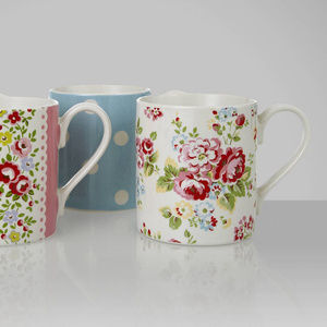 Cath Kidston Tea Mugs Set of 2 Polka Dot Floral